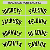 Custom Light Green Black Color Block Personalized Side Dotted Line Authentic Baseball Jersey