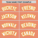 Custom Light Orange Gold Color Block Personalized Side Dotted Line Authentic Baseball Jersey