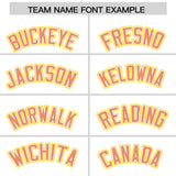 Custom White Light Orange Color Block Personalized Side Dotted Line Authentic Baseball Jersey
