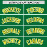Custom Kelly Green Gold Color Block Personalized Side Dotted Line Authentic Baseball Jersey