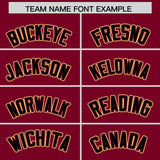 Custom Crimson Black Color Block Personalized Side Dotted Line Authentic Baseball Jersey