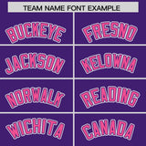Custom Purple Pink Color Block Personalized Side Dotted Line Authentic Baseball Jersey