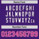 Custom Purple Pink Color Block Personalized Side Dotted Line Authentic Baseball Jersey