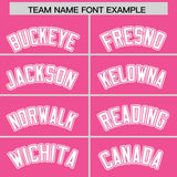 Custom Pink White Color Block Personalized Side Dotted Line Authentic Baseball Jersey