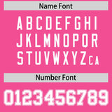 Custom Pink White Color Block Personalized Side Dotted Line Authentic Baseball Jersey