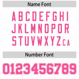 Custom White Pink Color Block Personalized Side Dotted Line Authentic Baseball Jersey