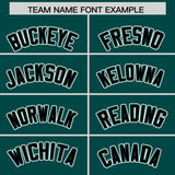 Custom Midnight Green Black Color Block Personalized Side Dotted Line Authentic Baseball Jersey