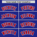 Custom Royal Red Color Block Personalized Side Dotted Line Authentic Baseball Jersey