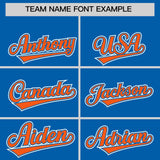 Custom Royal Orange Color Block Personalized Side Dotted Line Authentic Baseball Jersey