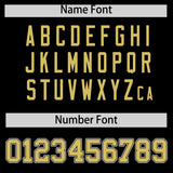 Custom Black Old Gold Color Block Personalized Side Dotted Line Authentic Baseball Jersey