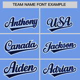 Custom Light Blue Navy Color Block Personalized Side Dotted Line Authentic Baseball Jersey
