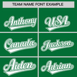 Custom Kelly Green White Color Block Personalized Side Dotted Line Authentic Baseball Jersey