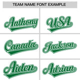 Custom White Kelly Green Color Block Personalized Side Dotted Line Authentic Baseball Jersey