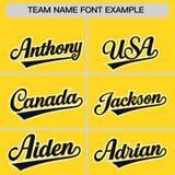Custom Gold Navy Color Block Personalized Side Dotted Line Authentic Baseball Jersey