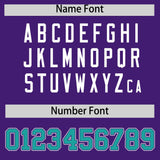 Custom Purple Aqua Color Block Personalized Side Dotted Line Authentic Baseball Jersey