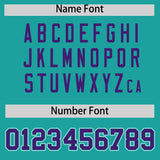 Custom Aqua Purple Color Block Personalized Side Dotted Line Authentic Baseball Jersey