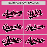 Custom Pink Black Color Block Personalized Side Dotted Line Authentic Baseball Jersey