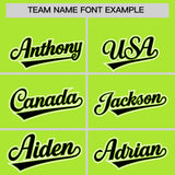 Custom Light Green Black Color Block Personalized Side Dotted Line Authentic Baseball Jersey
