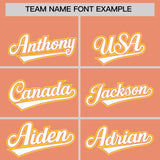 Custom Light Orange Gold Color Block Personalized Side Dotted Line Authentic Baseball Jersey