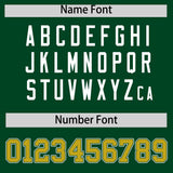 Custom Green Old Gold Color Block Personalized Side Dotted Line Authentic Baseball Jersey