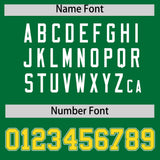 Custom Kelly Green Gold Color Block Personalized Side Dotted Line Authentic Baseball Jersey