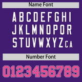 Custom Purple Pink Color Block Personalized Side Dotted Line Authentic Baseball Jersey