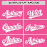 Custom Pink White Color Block Personalized Side Dotted Line Authentic Baseball Jersey