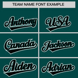 Custom Midnight Green Black Color Block Personalized Side Dotted Line Authentic Baseball Jersey