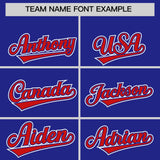 Custom Royal Red Color Block Personalized Side Dotted Line Authentic Baseball Jersey