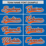 Custom Royal Orange Color Block Personalized Side Dotted Line Authentic Baseball Jersey