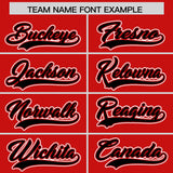 Custom Red Black Color Block Personalized Side Dotted Line Authentic Baseball Jersey