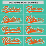 Custom Bright Green Orange Color Block Personalized Side Dotted Line Authentic Baseball Jersey