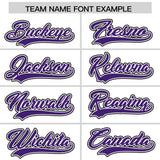 Custom White Purple Color Block Personalized Side Dotted Line Authentic Baseball Jersey