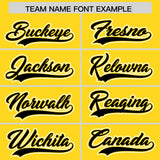 Custom Gold Black Color Block Personalized Side Dotted Line Authentic Baseball Jersey
