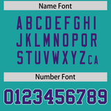 Custom Aqua Purple Color Block Personalized Side Dotted Line Authentic Baseball Jersey