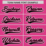 Custom Pink Black Color Block Personalized Side Dotted Line Authentic Baseball Jersey