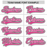 Custom White Pink Color Block Personalized Side Dotted Line Authentic Baseball Jersey
