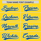 Custom Gold Royal Color Block Personalized Side Dotted Line Authentic Baseball Jersey
