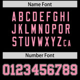 Custom Black Light Pink Color Block Personalized Side Dotted Line Authentic Baseball Jersey