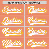 Custom Light Orange Gold Color Block Personalized Side Dotted Line Authentic Baseball Jersey
