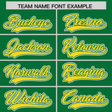 Custom Kelly Green Gold Color Block Personalized Side Dotted Line Authentic Baseball Jersey