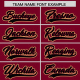 Custom Crimson Black Color Block Personalized Side Dotted Line Authentic Baseball Jersey