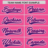 Custom Pink Purple Color Block Personalized Side Dotted Line Authentic Baseball Jersey
