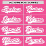 Custom Pink White Color Block Personalized Side Dotted Line Authentic Baseball Jersey