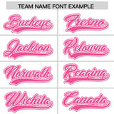 Custom White Pink Color Block Personalized Side Dotted Line Authentic Baseball Jersey