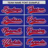 Custom Royal Red Color Block Personalized Side Dotted Line Authentic Baseball Jersey