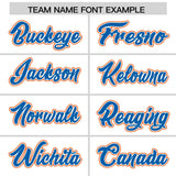 Custom White Orange Color Block Personalized Side Dotted Line Authentic Baseball Jersey