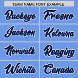 Custom Light Blue Navy Color Block Personalized Side Dotted Line Authentic Baseball Jersey