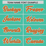 Custom Bright Green Orange Color Block Personalized Side Dotted Line Authentic Baseball Jersey