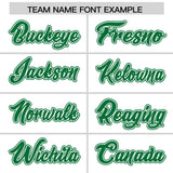 Custom White Kelly Green Color Block Personalized Side Dotted Line Authentic Baseball Jersey